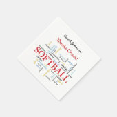 Bedankt Softball Coach-woorden van groep, team, ro Servetten (Hoek)