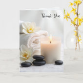 Bedankt spa handdoeken met magnolia bloesems kaart (Gele Bloem)