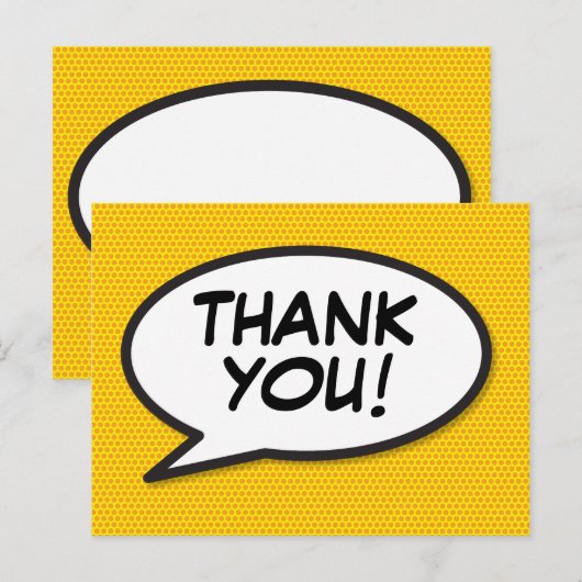 BEDANKT Speech Bubble Fun Modern Comic Book Briefkaart (Voorkant / Achterkant)