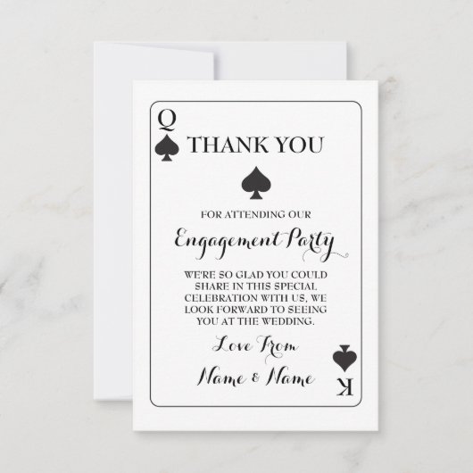 Bedankt Speelkaarten Koning Koningin Aas van Schop Kaart (Voorkant)