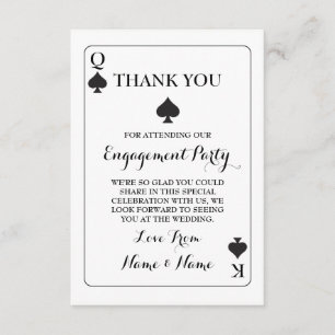 Bedankt Speelkaarten Koning Koningin Aas van Schop Kaart