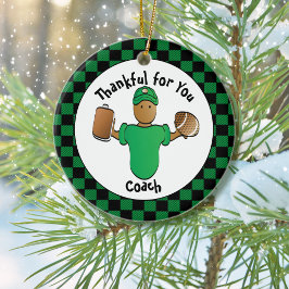 Bedankt Sportcoach Kerstcadeau met Zijn Naam  Keramisch Ornament