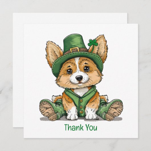 Bedankt St. Patrick's Day Corgi Dog (Voorkant / Achterkant)