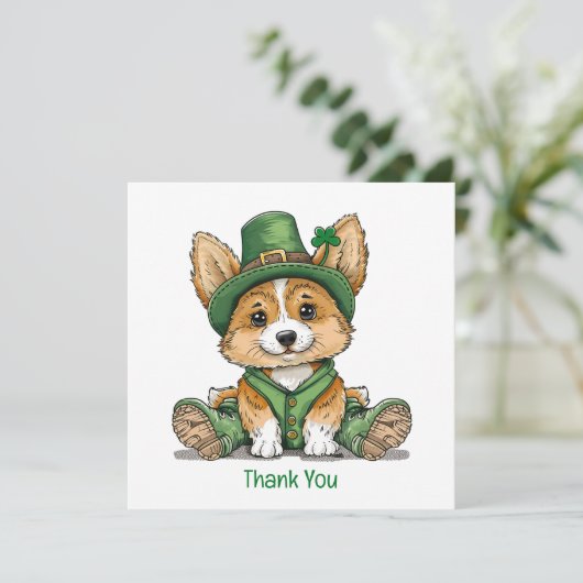 Bedankt St. Patrick's Day Corgi Dog (Staand voorkant)