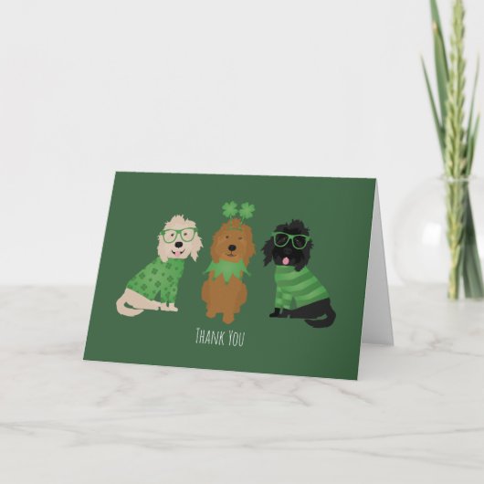 Bedankt St Patricks Day Goldendoodle Honden (Voorkant)