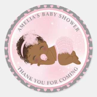 Bedankt Sticker | Black Boy Girl Shower