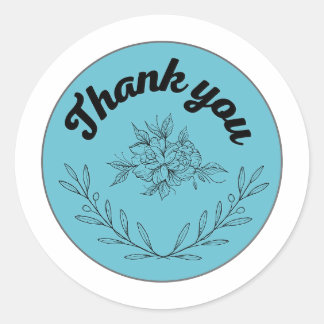 Bedankt sticker bloem
