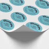 Bedankt sticker bloem cadeaupapier (Hoek)