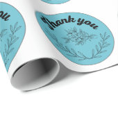 Bedankt sticker bloem cadeaupapier (Rol Hoek)