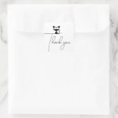 Bedankt Sticker - Cute Zwarte Kat Minimalistisch (Tas)