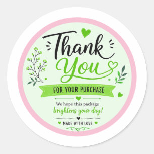 Bedankt Sticker – Elegante Roze Bloemen