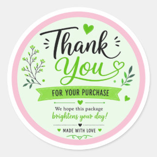Bedankt Sticker – Elegante Roze Bloemen