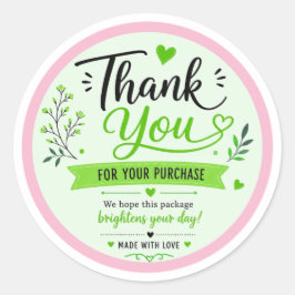 Bedankt Sticker – Elegante Roze Bloemen