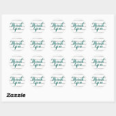 Bedankt Sticker Faux Silver Leaf Stripe Blauwgroen (Vel)