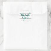Bedankt Sticker Faux Silver Leaf Stripe Blauwgroen (Tas)