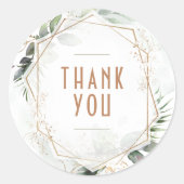 Bedankt Sticker Goud & Groen Geometrisch Boho (Voorkant)