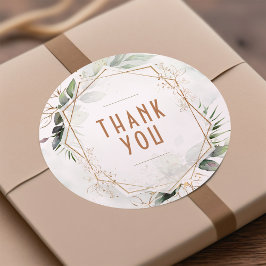 Bedankt Sticker Goud & Groen Geometrisch Boho