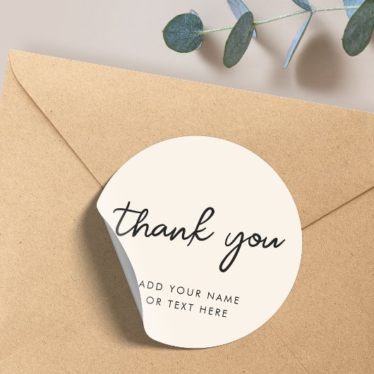 Bedankt Sticker | Minimaal Neutraal Crème
