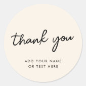 Bedankt Sticker | Minimaal Neutraal Crème (Voorkant)