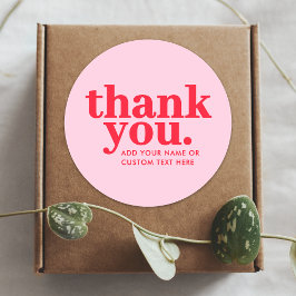 Bedankt Sticker | Modern Rood & Roze