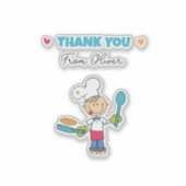 Bedankt Sticker – Mopshoofd Pannenkoeken Thema (Voorkant)