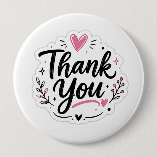 Bedankt Sticker Ronde Button 4,0 Cm (Voorkant)