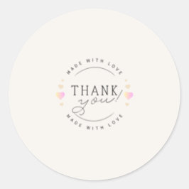 Bedankt Sticker roze crème regenboog