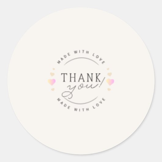 Bedankt Sticker roze crème regenboog (Voorkant)