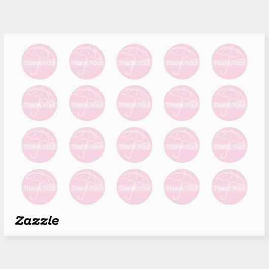 Bedankt Sticker roze paraplu (Vel)
