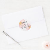 Bedankt Sticker - Roze Waterverf Bloem (Envelop)