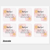 Bedankt Sticker - Roze Waterverf Bloem (Vel)