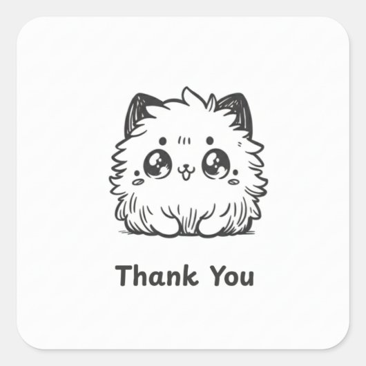 'Bedankt sticker' Vierkante Sticker (Voorkant)