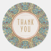 Bedankt Sticker Vintage Art Nouveau Mucha (Voorkant)
