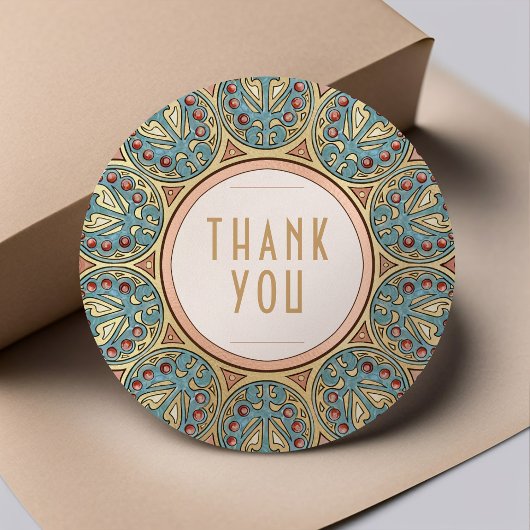 Bedankt Sticker Vintage Art Nouveau Mucha