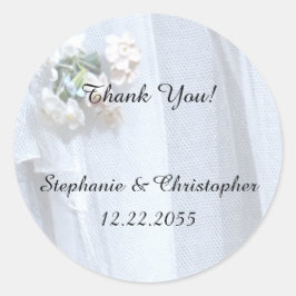 Bedankt Sticker, Wedding,  kant Ronde Sticker