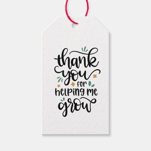 Bedankt Stickers | Labels om Me te Laten Groeien Cadeaulabel (Voorkant)