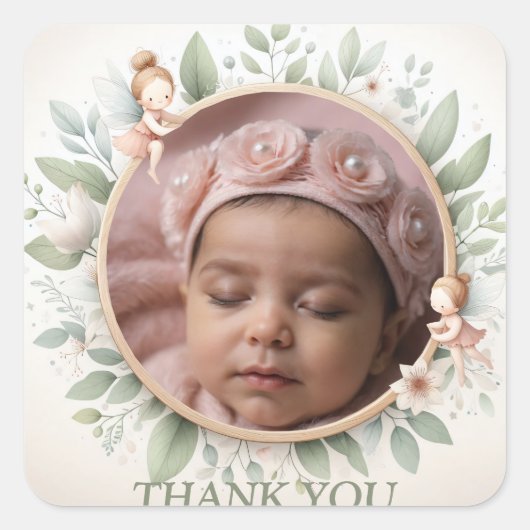 "Bedankt" Stickers met Fairy Lijst (Voorkant)
