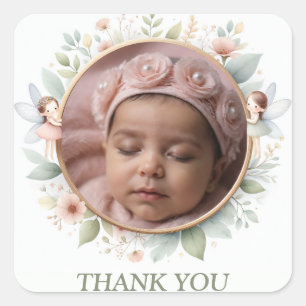 "Bedankt" Stickers met Fairy Lijst