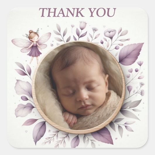 "Bedankt" Stickers met Fairy Lijst (Voorkant)