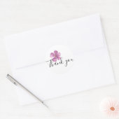 Bedankt Stickers - Paarse Waterverf Bloem (Envelop)