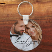 Bedankt, stijlvolle trouwfoto sleutelhanger (Voorkant)