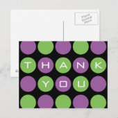 Bedankt Stippen op zwart Briefkaart (Voorkant / Achterkant)