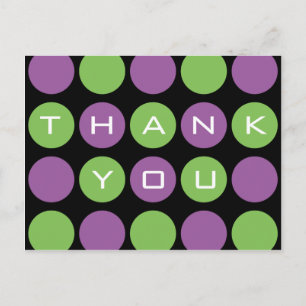 Bedankt Stippen op zwart Briefkaart