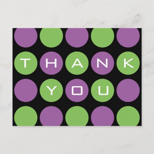 Bedankt Stippen op zwart Briefkaart (Voorkant)