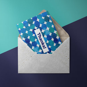 Bedankt Stippen patroon - blauw en groen briefkaar Briefkaart