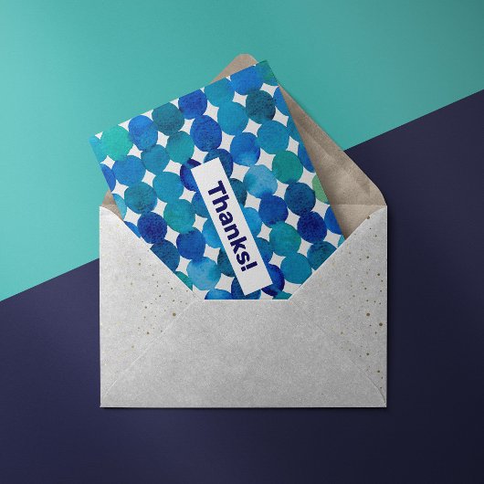 Bedankt Stippen patroon - blauw en groen briefkaar Briefkaart