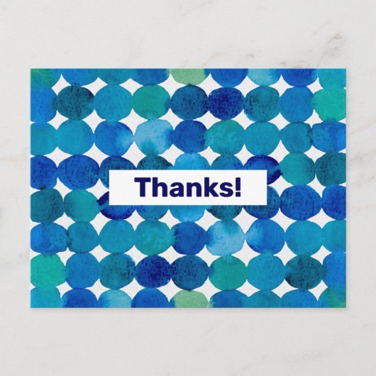 Bedankt Stippen patroon - blauw en groen briefkaar Briefkaart (Voorkant)