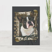 Bedankt - Stone Paws - Boston Terrier (Voorkant)