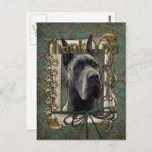 Bedankt - Stone Paws - Great Dane - Grey Briefkaart (Voorkant / Achterkant)