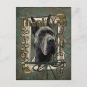 Bedankt - Stone Paws - Great Dane - Grey Briefkaart (Voorkant)